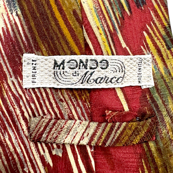 Mondo di Marco 100% Silk Dress Tie Made in Italy Bold Abstract Pattern 59" 3.75" - Picture 6 of 11